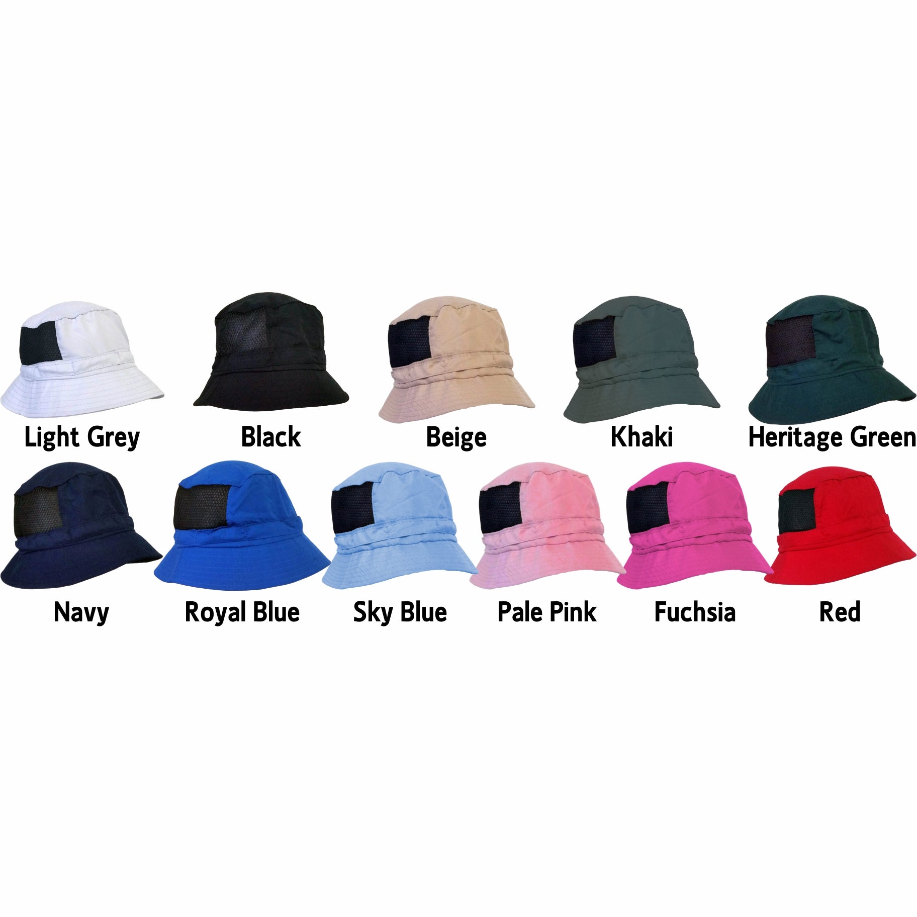 BUCKET HAT MICROFIBRE LIGHT WEIGHT WITH MESH SIDES UNISEX 12 COLOURS AVAILABLE - fair-dinkum-gifts