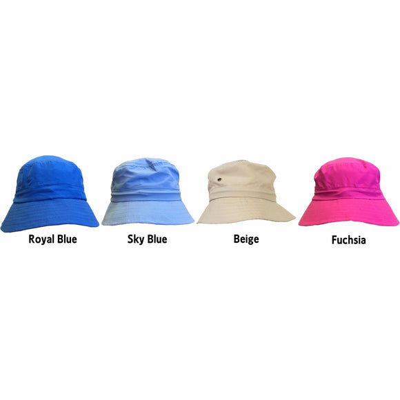 KIDS BUCKET HAT MICROFIBRE LIGHT WEIGHT WITH MESH SIDES UNISEX 4 COLOURS AVAILABLE - fair-dinkum-gifts