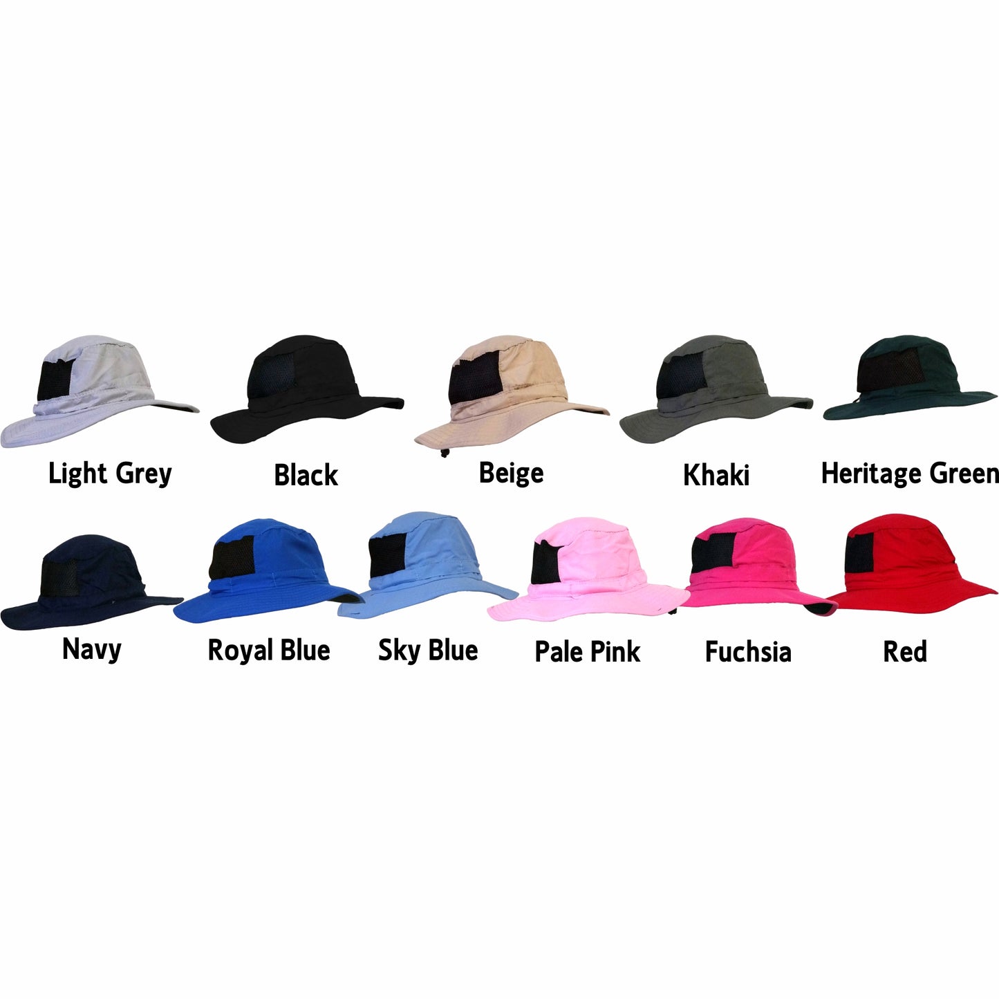 Bush Hat Microfibre Light Weight with Mesh Sides Unisex 12 colours available - fair-dinkum-gifts