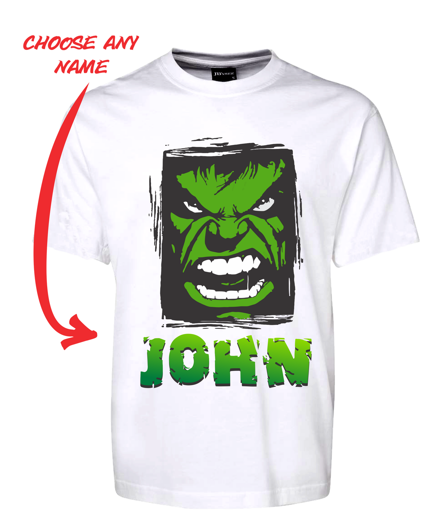 Angry Man Personalised Hulk Style Tee T-Shirt GREEN FDG01-1HT-23014