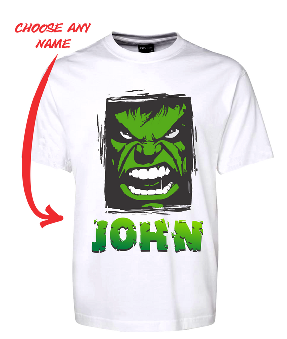 Angry Man Personalised Hulk Style Tee T-Shirt GREEN FDG01-1HT-23014