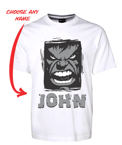 Angry Man Personalised Hulk Style Tee T-Shirt GREY FDG01-1HT-23018