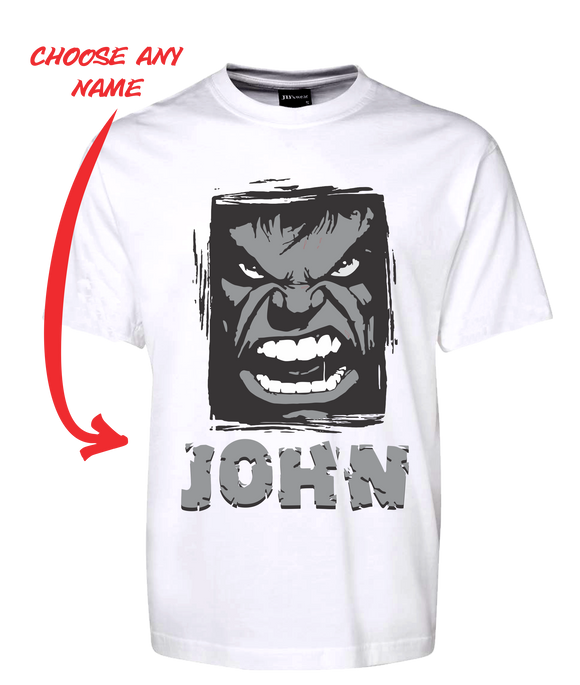 Angry Man Personalised Hulk Style Tee T-Shirt GREY FDG01-1HT-23018