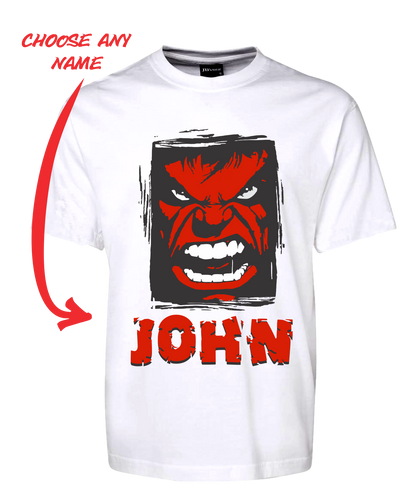 Angry Man Personalised Hulk Style Tee T-Shirt RED FDG01-1HT-23017