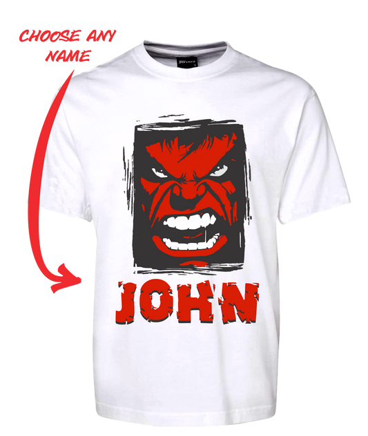 Angry Man Personalised Hulk Style Tee T-Shirt RED FDG01-1HT-23017