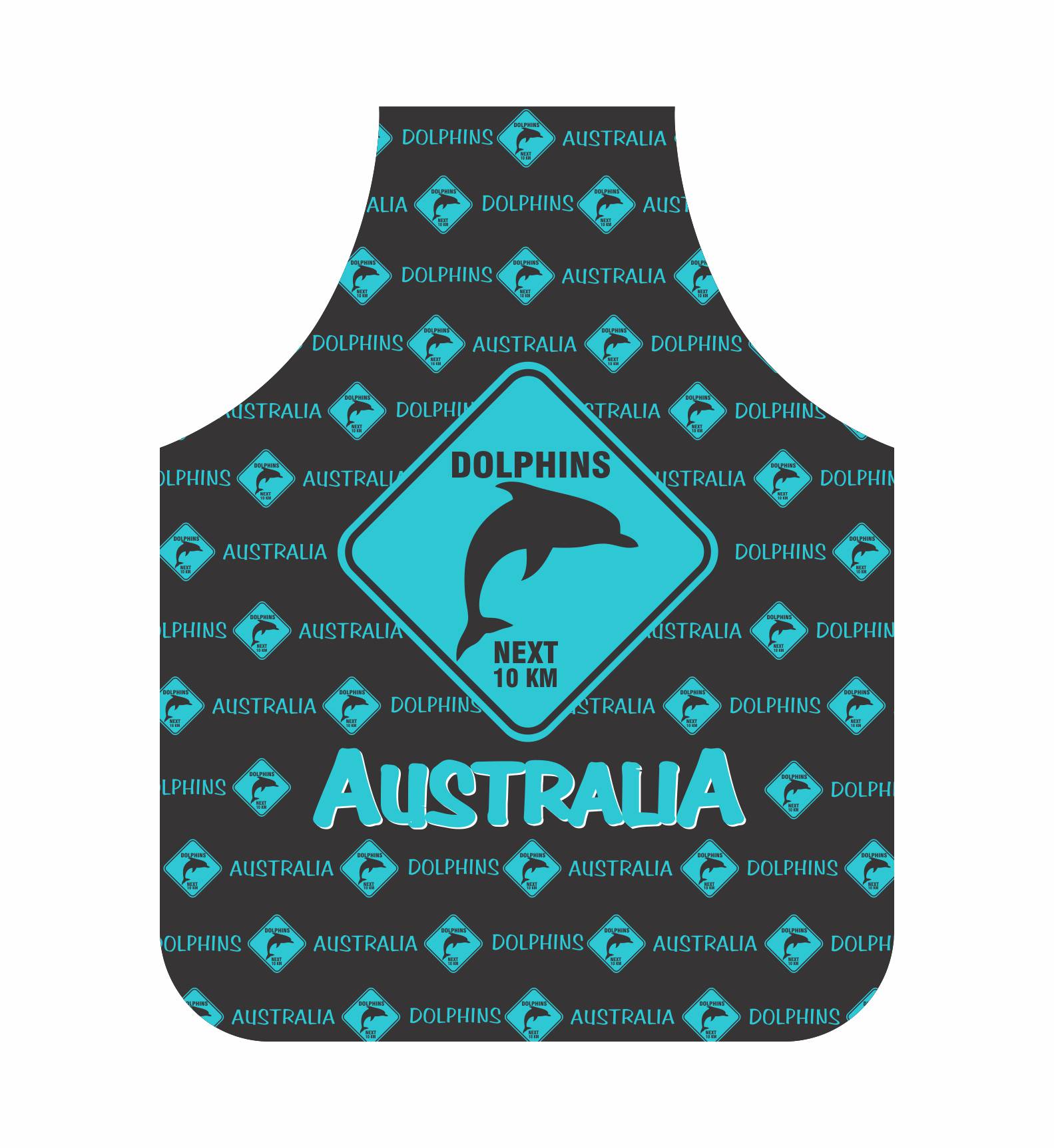 *CLEARANCE* Dolphin Apron Australia Blue Road Sign Design - fair-dinkum-gifts