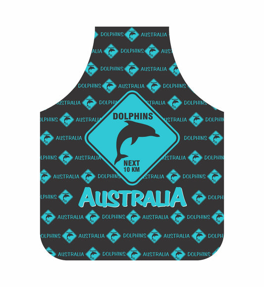*CLEARANCE* Dolphin Apron Australia Blue Road Sign Design - fair-dinkum-gifts