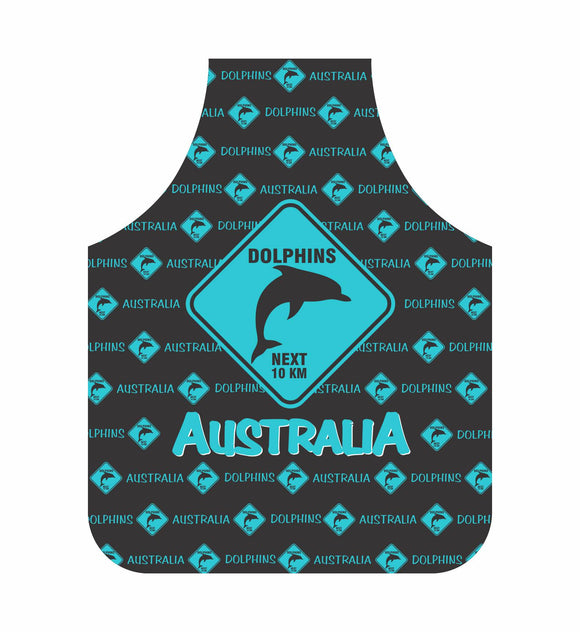 *CLEARANCE* Dolphin Apron Australia Blue Road Sign Design - fair-dinkum-gifts
