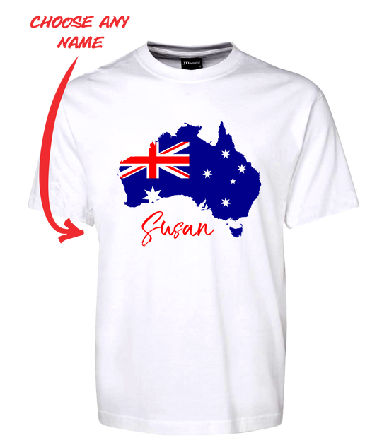 Australia Flag Personalised Tee T-Shirt FDG01-1HT-23002
