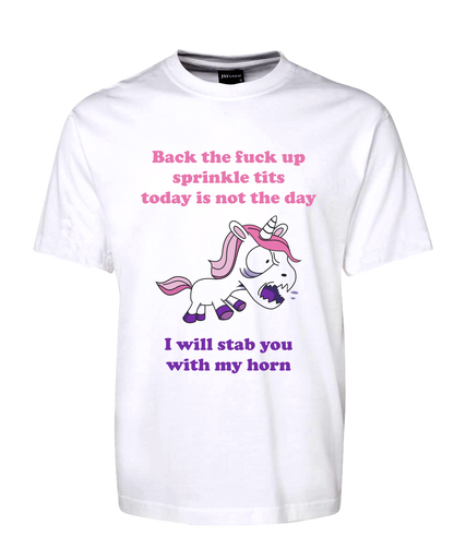Angry Unicorn Rude Tee T-Shirt FDG01-1HT-23004