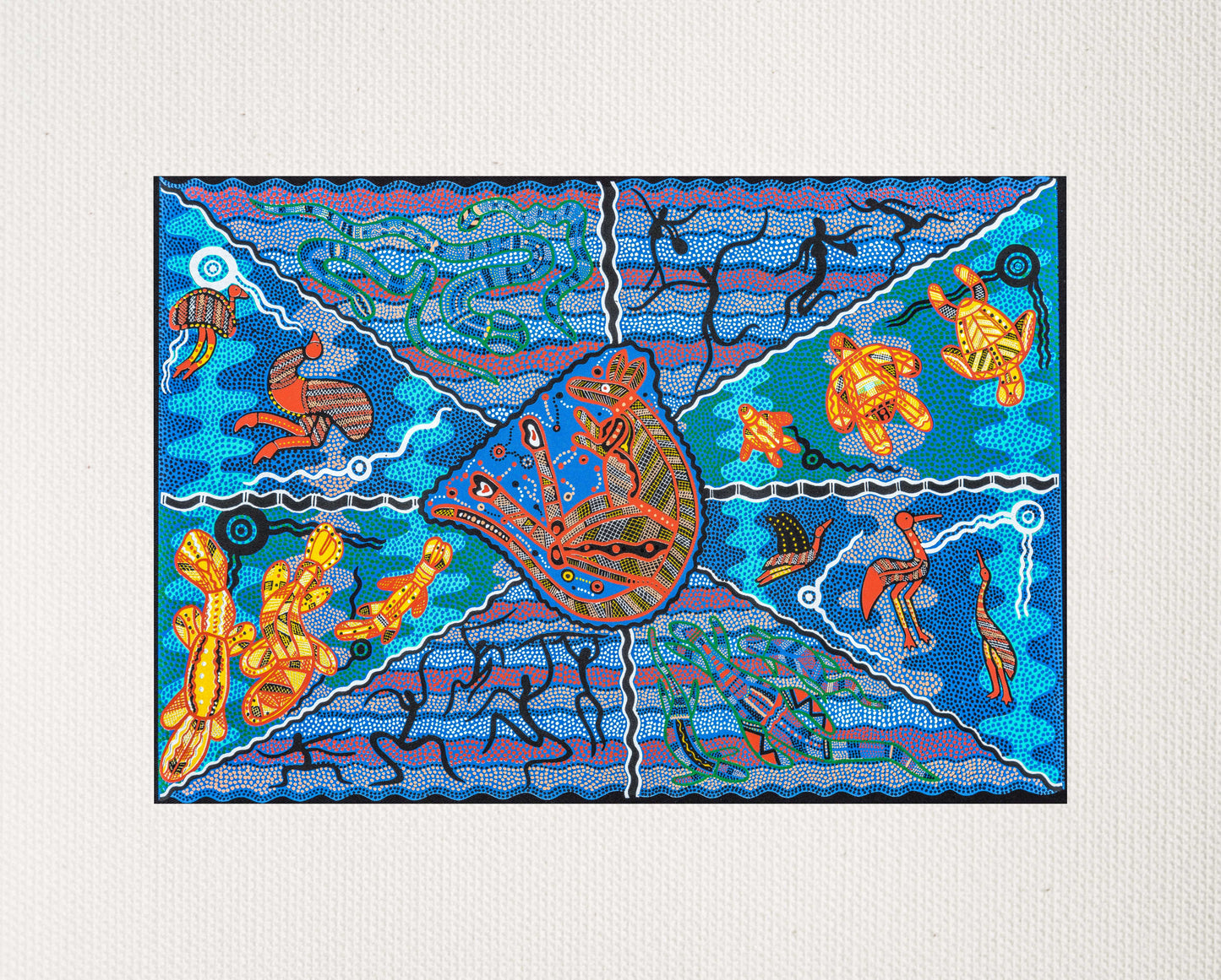 Bulurru Aboriginal Art Canvas Print Unstretched - Balance Of Nature By Lionel Doyle