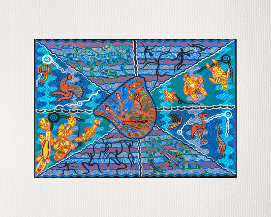 Bulurru Aboriginal Art Canvas Print Unstretched - Balance Of Nature By Lionel Doyle