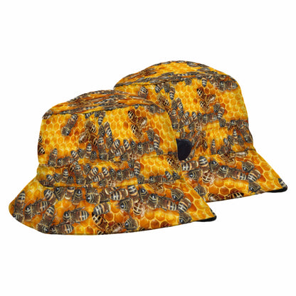 SUBLIMATED KIDS BUCKET HAT CARTOON BEES HONEY DINOSAURS BOYS OR GIRLS - fair-dinkum-gifts