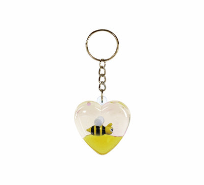 Oily Heart Key Rings Aussie Gifts Souvenirs Coloured Liquid with Floaters Love Heart Keyrings - fair-dinkum-gifts