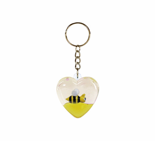 Oily Heart Key Rings Aussie Gifts Souvenirs Coloured Liquid with Floaters Love Heart Keyrings - fair-dinkum-gifts