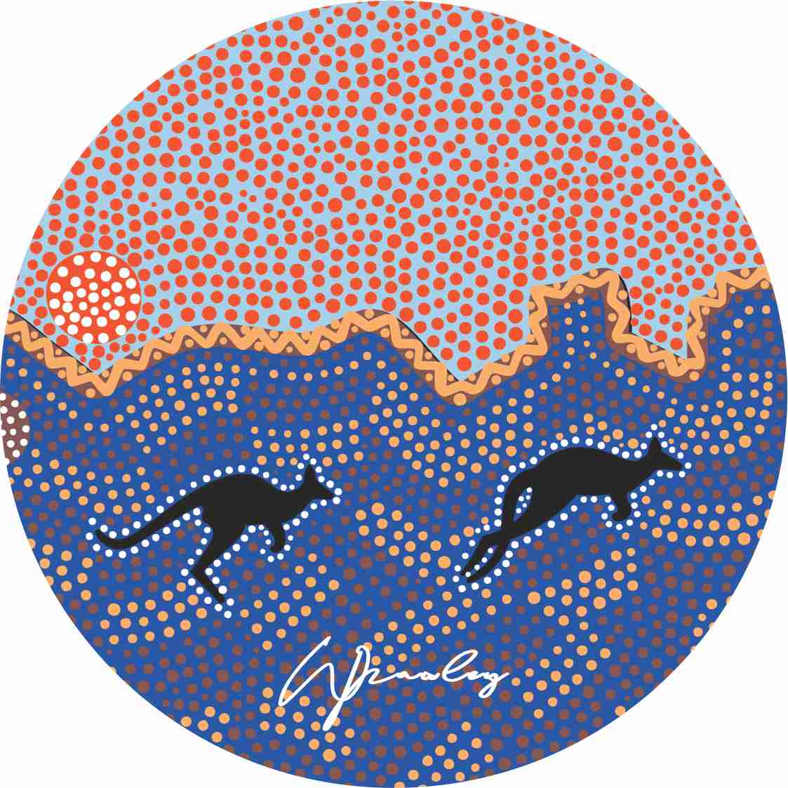 Aboriginal Ceramic Coasters - Set of 4