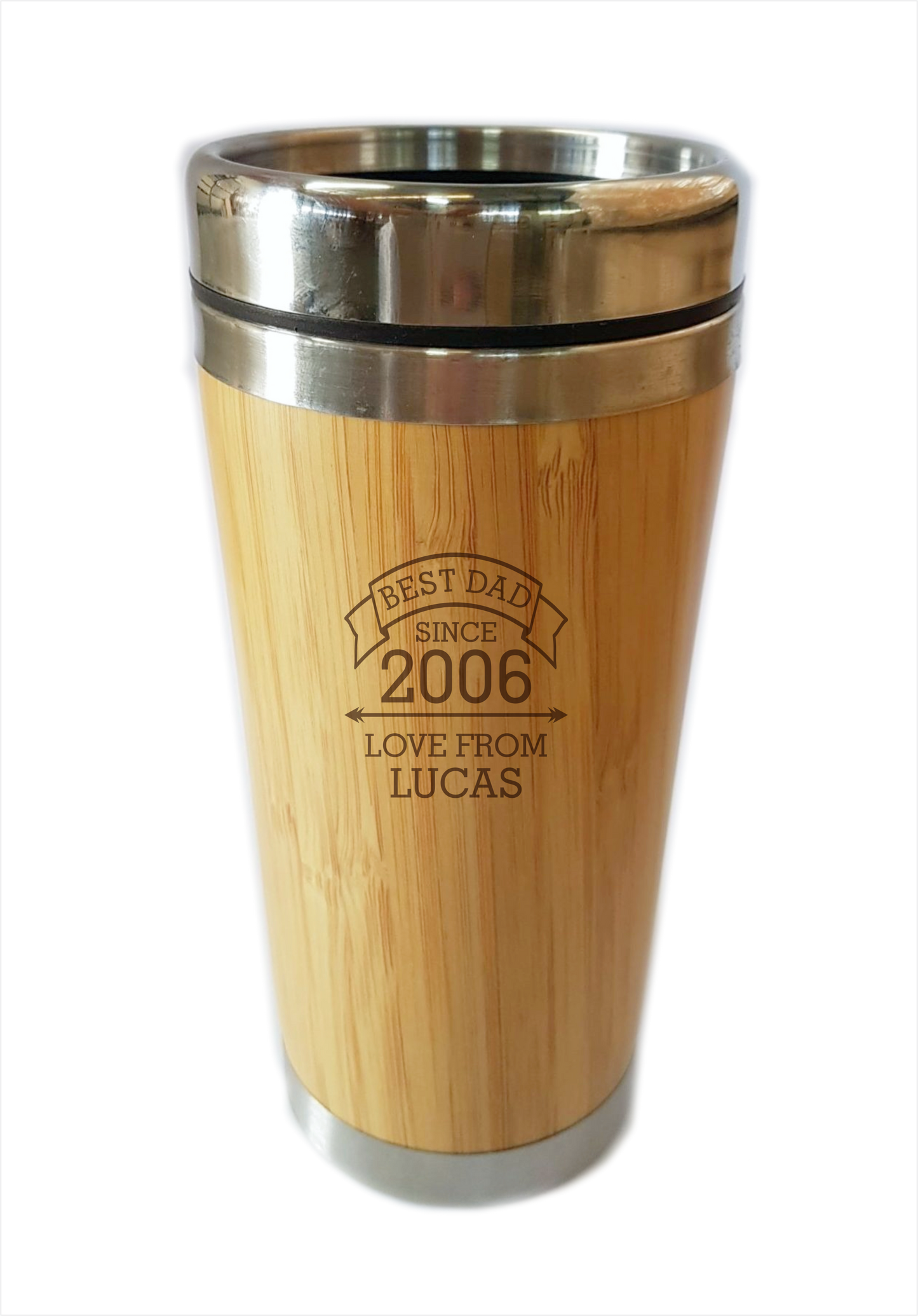 Best Dad Since Name and Year Personalised Bamboo Travel Mug Gift For Father's Day - fair-dinkum-gifts