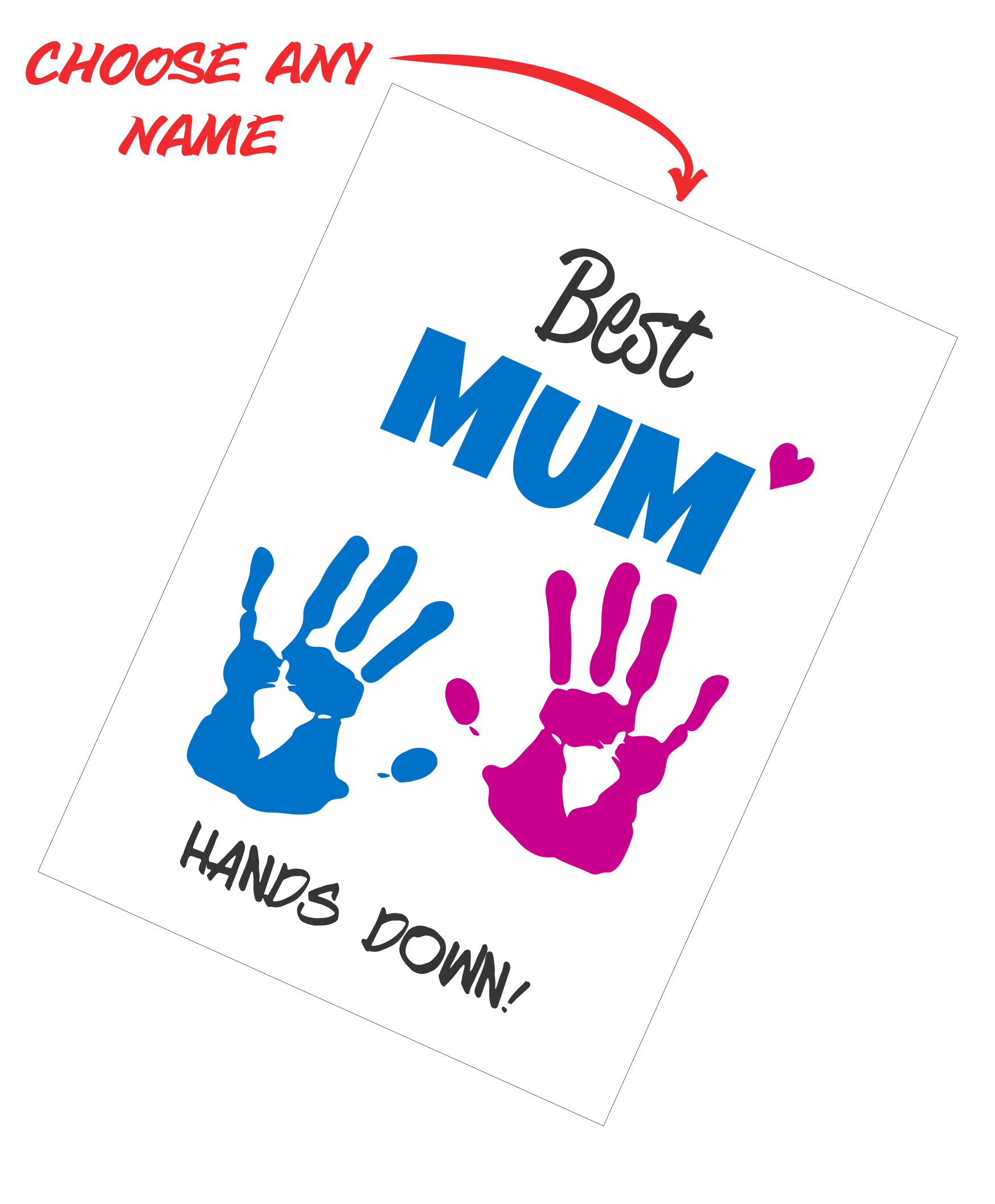 Personalised Mother's Day Teatowel - Best Mum Hands Down FDG03-03-20004 - fair-dinkum-gifts