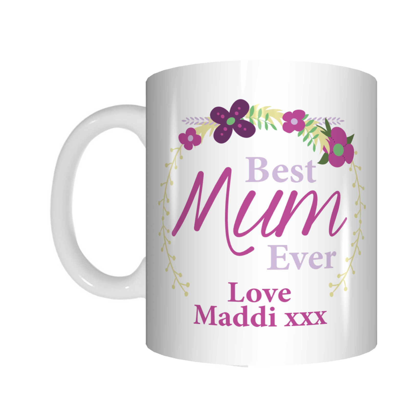 Best Mum Ever Personalised Flower Mug Mothers Day Gift - fair-dinkum-gifts