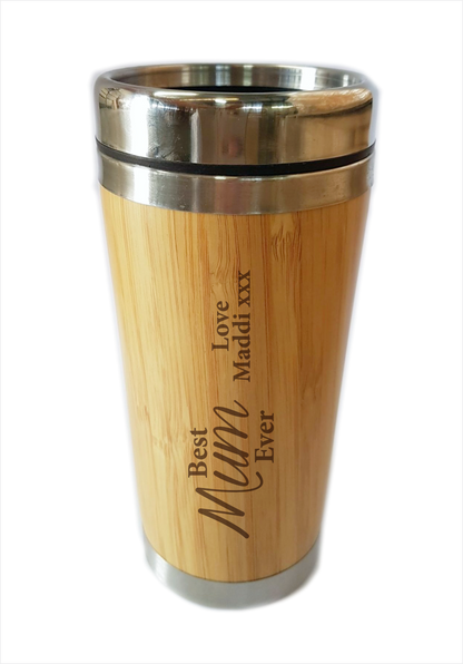 Bamboo Travel Mug Best Mum Ever Personalised Gift For Mother's Day - fair-dinkum-gifts