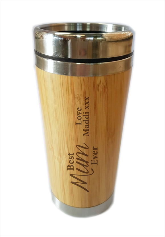Bamboo Travel Mug Best Mum Ever Personalised Gift For Mother's Day - fair-dinkum-gifts