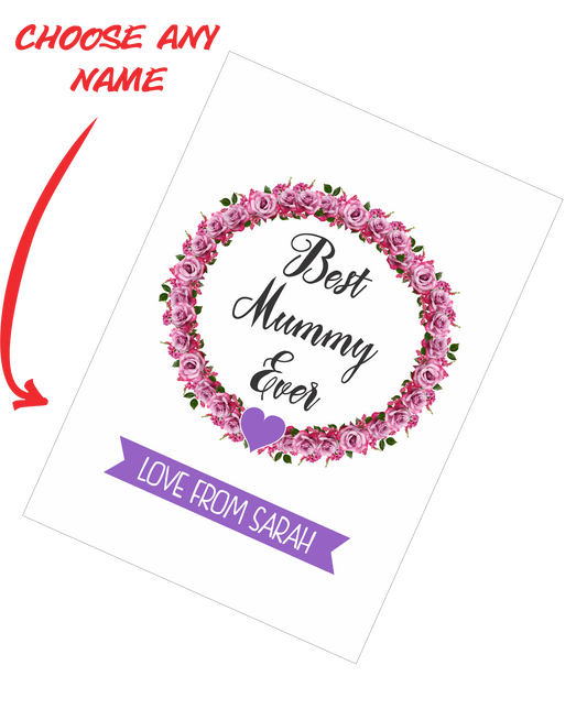 Personalised Mother's Day Teatowel - Best Mummy Ever FDG03-03-20000 - fair-dinkum-gifts