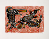 Bulurru Aboriginal Art Canvas Print Unstretched - Bilargun & Daroo By Narrell Boys