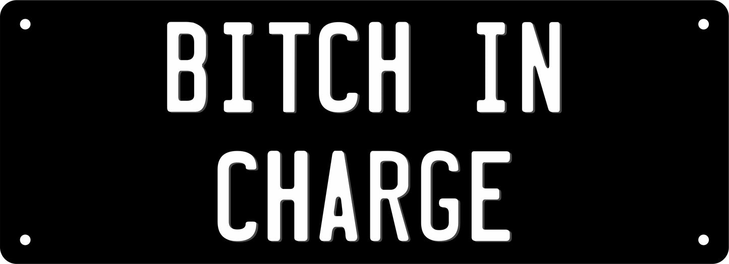Number Plate - BITCH IN CHARGE