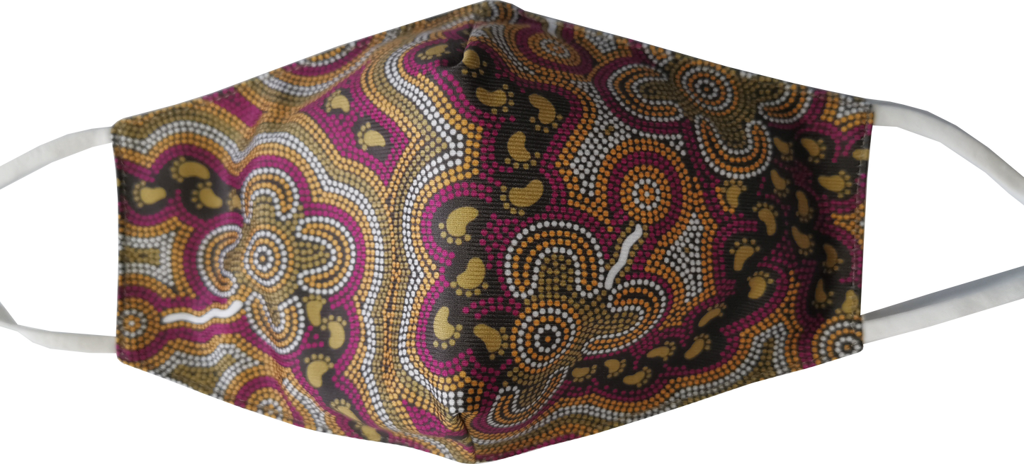 Bulurru Face Mask Adjustable Aboriginal Designs - 8 Designs To Choose From - fair-dinkum-gifts