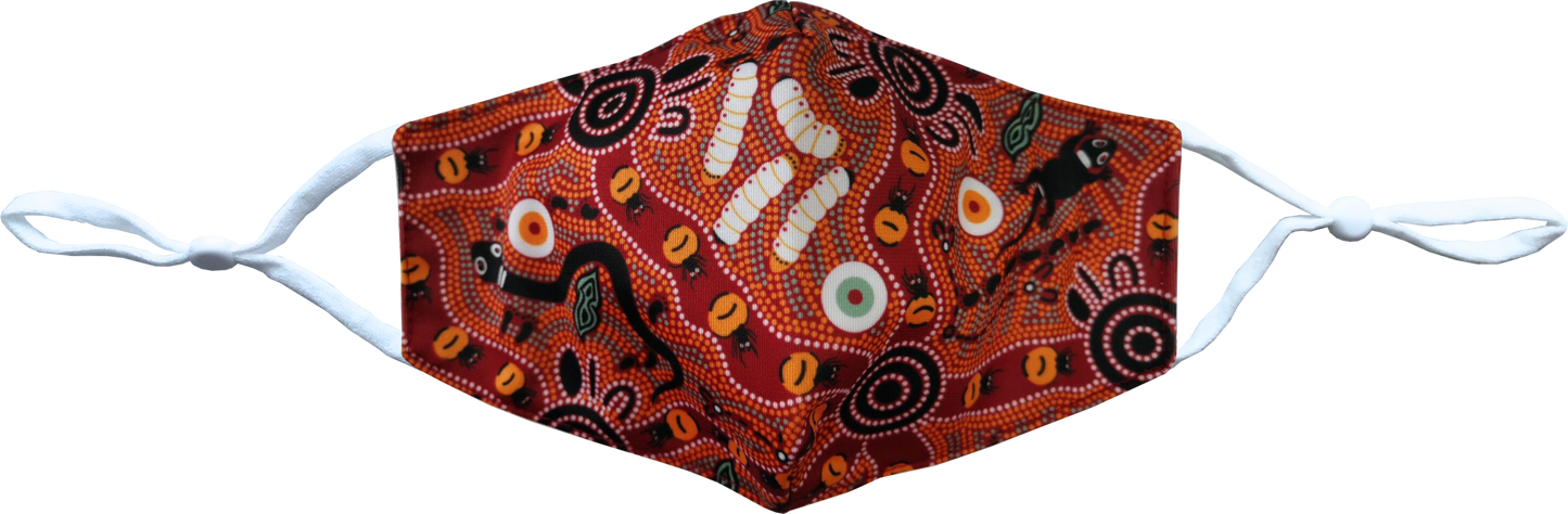 Bulurru Face Mask Adjustable Aboriginal Designs - 8 Designs To Choose From - fair-dinkum-gifts