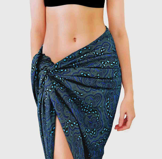 On Walkabout Blue Chiffon Sarong