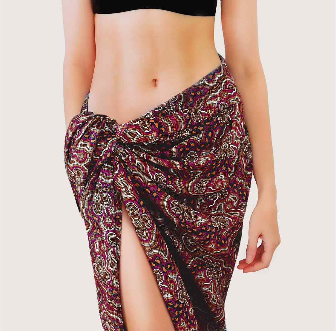 On Walkabout Wine Chiffon Sarong