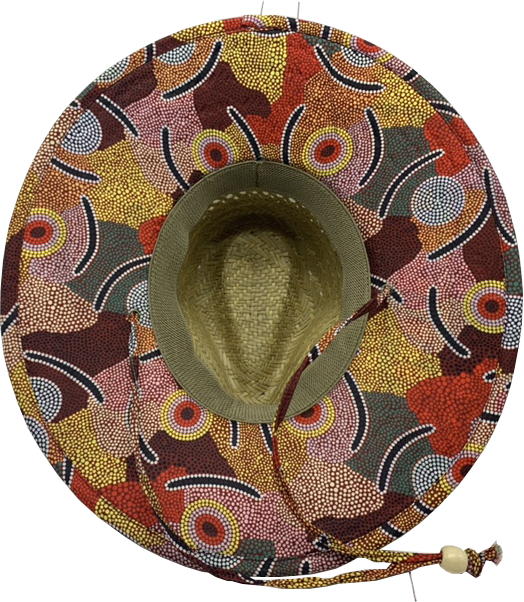 Art Down Under Aboriginal Wide Brim Straw Hats