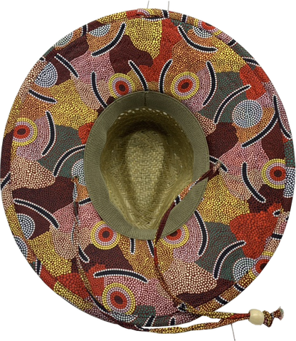Art Down Under Aboriginal Wide Brim Straw Hats