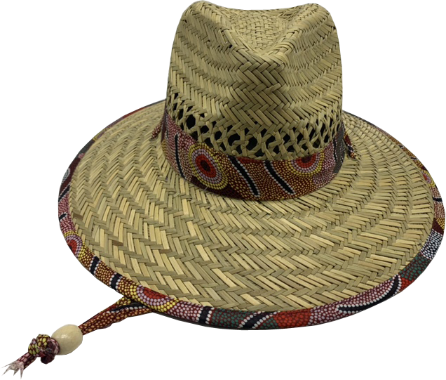 Art Down Under Aboriginal Wide Brim Straw Hats