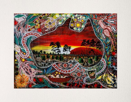 Bulurru Aboriginal Art Canvas Print Unstretched - "Ngura" Our Land By Daniel Goodwin Tjinta Tjinta