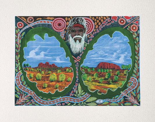 Bulurru Aboriginal Art Canvas Print Unstretched - Dreamtime Uluru & Olgas By Daniel Goodwin