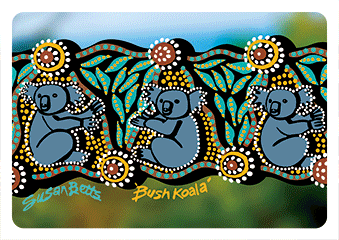 Bulurru 3D Postcard By Susan Betts - Bush Koala