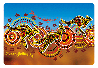 Bulurru 3D Magnet By Susan Betts - Desert Kangaroos