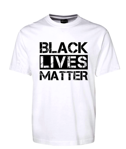BLACK LIVES MATTER T-SHIRT WHITE TEE ADULT SIZES FDG01-1HT-23026