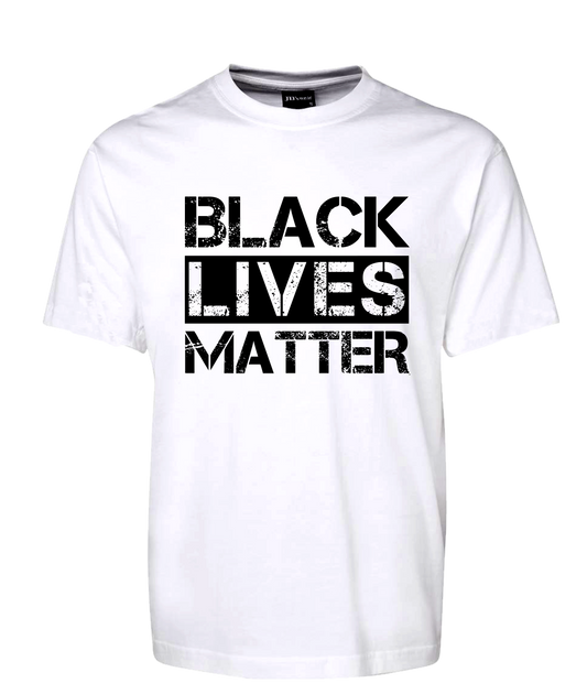 BLACK LIVES MATTER T-SHIRT WHITE TEE ADULT SIZES FDG01-1HT-23026