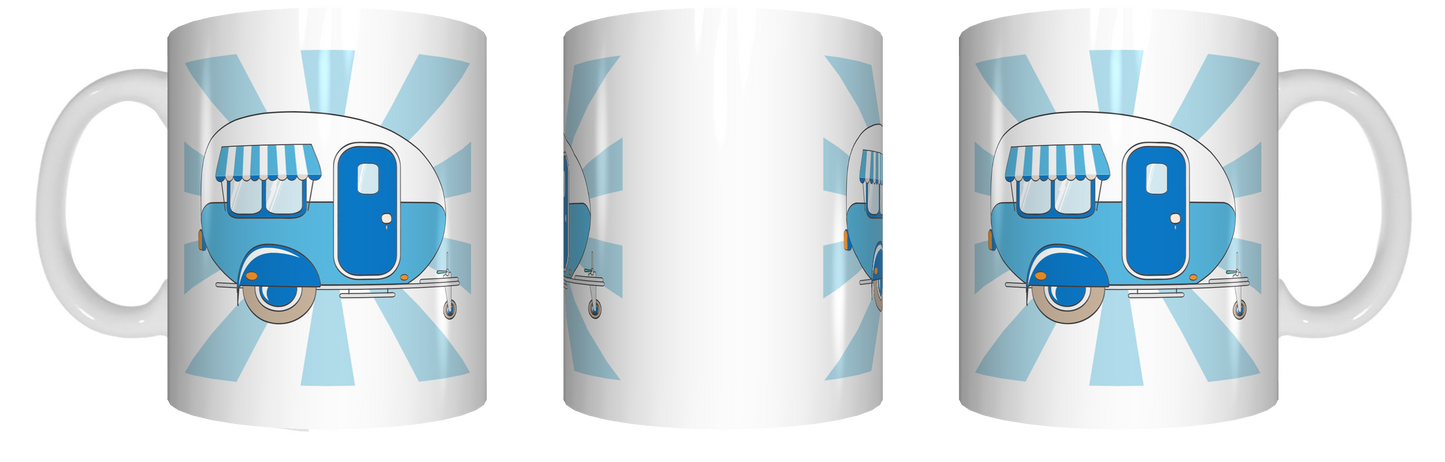 Caravan Mug Personalised Blue FDG07-92-26124