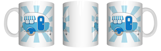 Caravan Mug Personalised Blue FDG07-92-26124