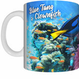 BLUE TANG & CLOWNFISH Mug Cup 300ml Gift Aussie Australia Fish Nemo Dory Great Barrier Reef - fair-dinkum-gifts