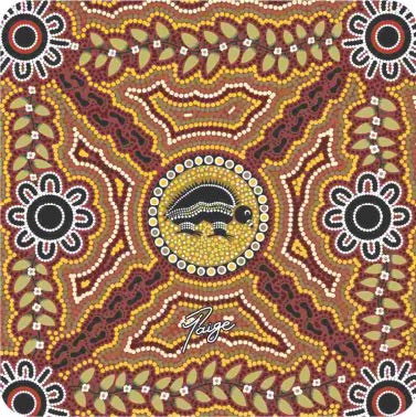 Cork Square Coaster Set with Aboriginal Designs