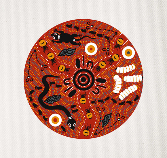 Bulurru Aboriginal Art Canvas Print Unstretched - Bush Tucker By Julie Paige