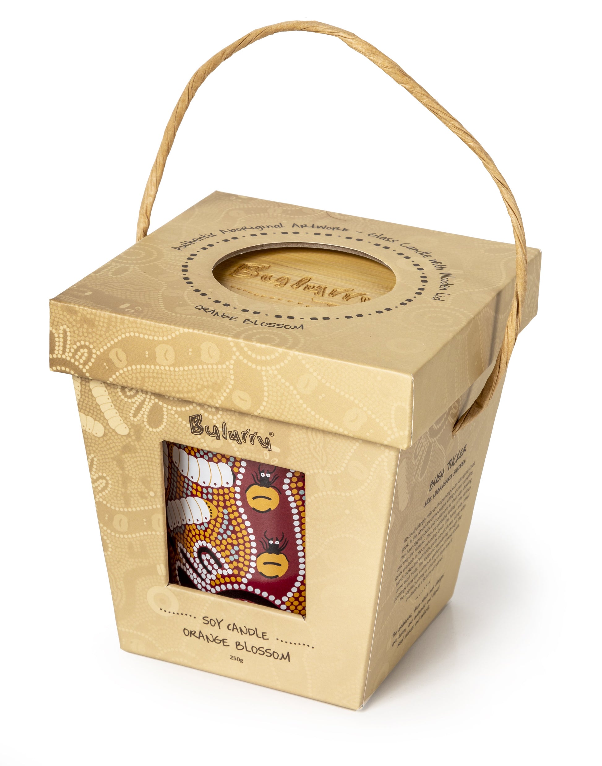 Bulurru Aboriginal Soy Candle Bush Tucker Tan Orange Blossom - fair-dinkum-gifts