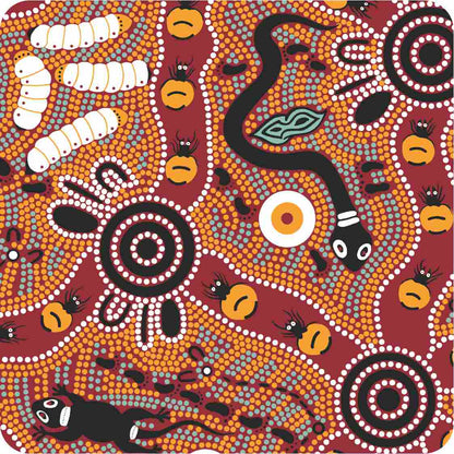 Aboriginal Ceramic Coasters - Set of 4