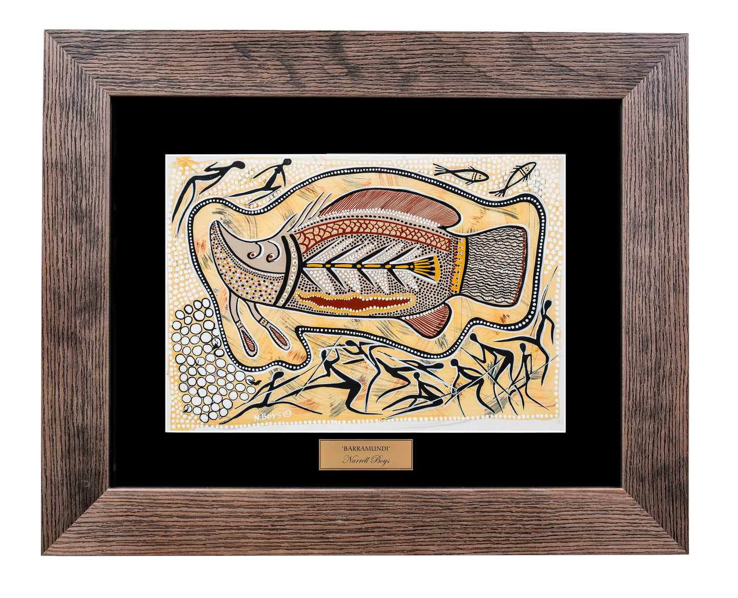 Bulurru Aboriginal Art Canvas Print Unstretched - Barramundi By Narrell Boys