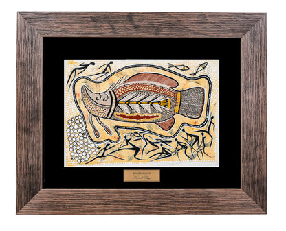 Bulurru Aboriginal Art Canvas Print Unstretched - Barramundi By Narrell Boys